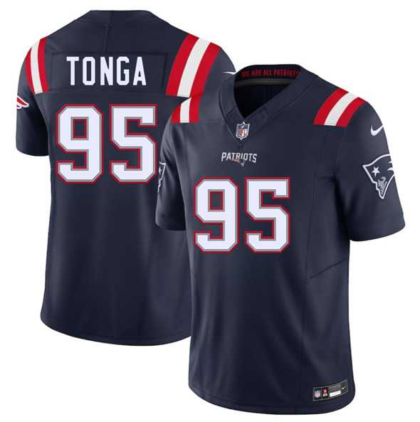 Men & Women & Youth New England Patriots #95 Khyiris Tonga Navy 2025 F.U.S.E. Vapor Limited Stitched Jersey